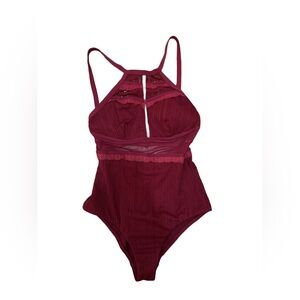 Afriel & Tabbris maroon red burgundy fits like a size small swim suit one piece